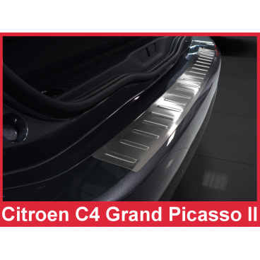 Edelstahlabdeckung - Schwellenschutz für die hintere Stoßstange Citroen C4 Grand Picasso II 2013-16