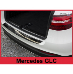 Edelstahlabdeckung - schwarzer Schwellenschutz für die hintere Stoßstange Mercedes GLC 2015+