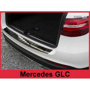 Edelstahlabdeckung - schwarzer Schwellenschutz für die hintere Stoßstange Mercedes GLC 2015+ Edelstahlabdeckung - schwarzer Schwellenschutz für die hintere Stoßstange Mercedes GLC 2015+