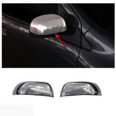 Edelstahl-Spiegelabdeckungen Omtec poliert Dacia Duster 2010-12, Lodgy 2012+, Dokker 2012+