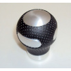 Schalthebelkopf kugelförmig aus Aluminium schwarz mit Perforation