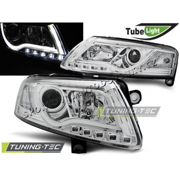 AUDI A6 C6 04.2004–2008 vordere, transparente LED-Leuchtstoffröhren, Chrom
