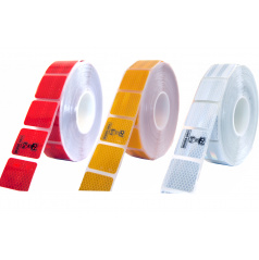 Selbstklebendes Reflexband geteilt 1m x 5cm gelb, weiß, rot