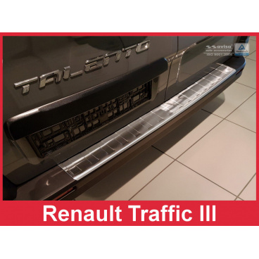 Edelstahlabdeckung - Schwellenschutz für die hintere Stoßstange Renault Trafic III 2014+ Edelstahlabdeckung - Schwellenschutz für die hintere Stoßstange Renault Trafic III 2014+