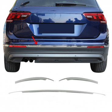 Edelstahlstreifen um die Heckstoßstange Omtec VW Tiguan 2016+ Edelstahlstreifen um die Heckstoßstange Omtec VW Tiguan 2016+