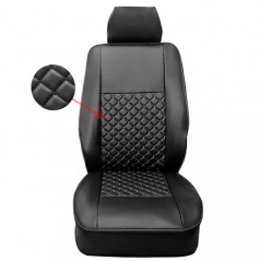 Schwarzer VW T5-Sitzbezug aus Leder