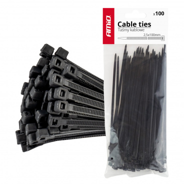 Schwarze Kabelbinder 2,5x100mm - 100 Stück Schwarze Kabelbinder 2,5x100mm - 100 Stück