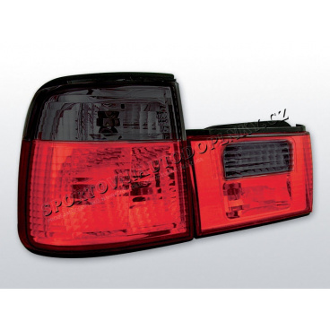 BMW E34 88-95 RÜCKLEUCHTEN KRISTALL - ROT/RAUCHE - Limousine