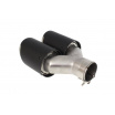 Endrohrdämpfer 101mmx2 Eingang 65mm Carbon Matt Set