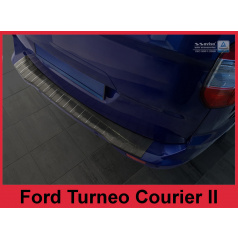 Edelstahlabdeckung - schwarzer Schwellenschutz für die hintere Stoßstange Ford Tourneo Courier II 2014-16