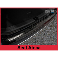 Edelstahlabdeckung – schwarzer Schwellenschutz für die hintere Stoßstange Seat Ateca 2015–16