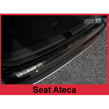 Edelstahlabdeckung – schwarzer Schwellenschutz für die hintere Stoßstange Seat Ateca 2015–16