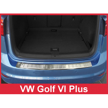 Edelstahlabdeckung - Schwellenschutz für die hintere Stoßstange Volkswagen Golf VI Plus 2009-12 Edelstahlabdeckung - Schwellenschutz für die hintere Stoßstange Volkswagen Golf VI Plus 2009-12
