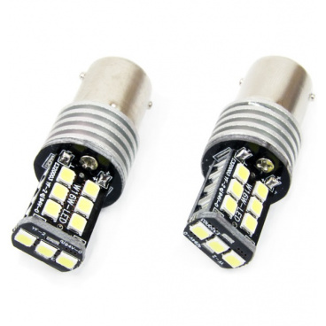 Leuchtmittel BA15S - 15 SMD LED weiß 12/24V CANBUS (2 Stück) Leuchtmittel BA15S - 15 SMD LED weiß 12/24V CANBUS (2 Stück)