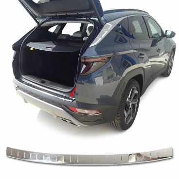 Heckstoßstangenabdeckung aus Edelstahl Hyundai Tucson 2020+ Heckstoßstangenabdeckung aus Edelstahl Hyundai Tucson 2020+