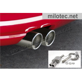 Sportovní výfuk Milotec - potrubí za KAT, ušlechtilá ocel, Škoda Octavia II. + Facelift