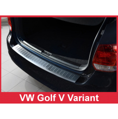 Edelstahlabdeckung – Schutz der Schwelle der hinteren Stoßstange des Volkswagen Golf V Kombi 2007–09