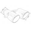 Endrohrdämpfer 89mmx2 Eingang 76mm Carbon Gloss Set