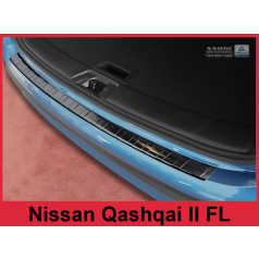 Edelstahlabdeckung – schwarzer Schwellenschutz für die hintere Stoßstange Nissan Qashqai II FL 2017