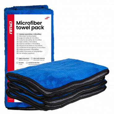 Set aus Handtüchern zum Trocknen des Autos 800gsm 60x90cm 3Stk. AMIO-04487