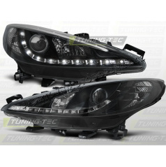 PEUGEOT 207 2006-09 FRONT CLEAR LIGHTS DAYLIGHT LED BLACK