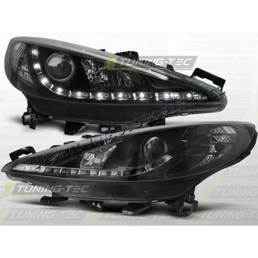 PEUGEOT 207 2006-09 FRONT CLEAR LIGHTS DAYLIGHT LED BLACK