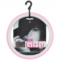 Lederlenkradbezug weiß-rosa 38-39 cm