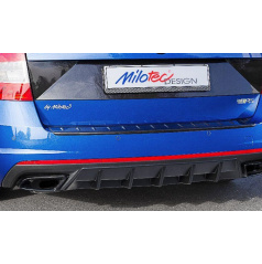 Heckstoßstangendiffusor, schwarz mit Gitter – Škoda Octavia III.RS, r.v. 2013 / 2017