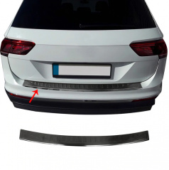 Edelstahl-Heckstoßstangenabdeckung Omtec VW Tiguan II 2016+ gebürstetes Schwarz