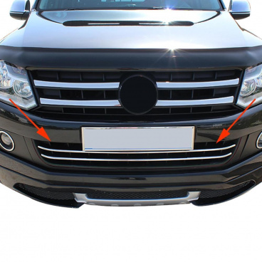 Edelstahlgrill für die originale VW Amarock Frontstoßstange 2-tlg