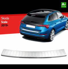 Kantenabdeckung der hinteren Stoßstange aus gebürstetem Edelstahl für Škoda Scala 2019+