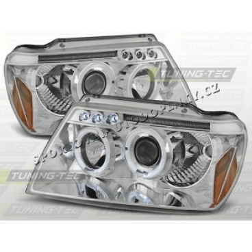 CHRYSLER JEEP GRAND CHEROKEE 1999–05 KLARES VORDERLEUCHTEN CHROM CHRYSLER JEEP GRAND CHEROKEE 1999–05 KLARES VORDERLEUCHTEN CHROM
