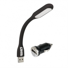 Flexible LED-Lampe 12/24V + USB-Ladegerät 1000mA