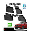 Gummiset 4D präziser Autoteppiche für Škoda Kamiq inklusive Abdeckung des hinteren mittleren Teils