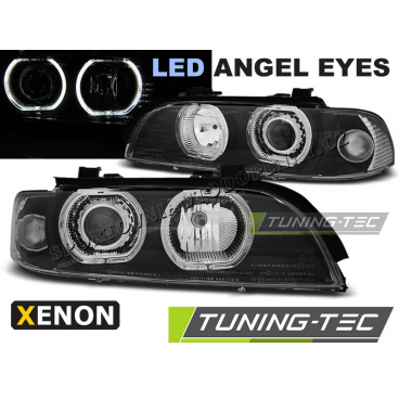 BMW E39 09.1995-06.2003 Angel Eyes LED D2S/H7 schwarze klare Frontscheinwerfer