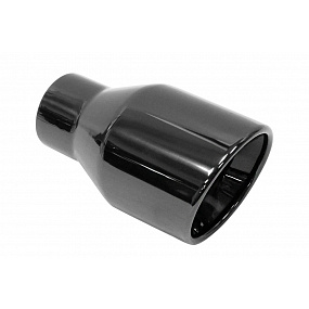 Runde Auspuffspitze aus Edelstahl (Einlass 63 mm, Auslass 102 mm), schwarz