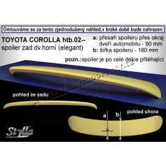 Heckspoiler für Toyota COROLLA HTB (02+). obere Tür