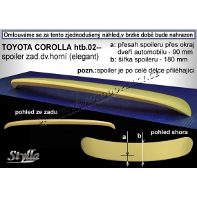 Heckspoiler für Toyota COROLLA HTB (02+). obere Tür