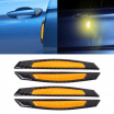 Türkantenschutz Carbon Schwarz mit orangefarbenem Reflektor mit Klebeband 4 Stück
