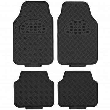 Glänzend schwarze Automatten aus Gummi