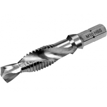 Bohren Sie mit einem M10-HEX-Gewindebohrer Bohren Sie mit einem M10-HEX-Gewindebohrer