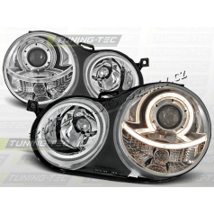 VW POLO 9N 2001-05 FRONT-KLARLEUCHTEN ANGEL EYES CHROM