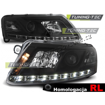 AUDI A6 (C6) 04.2004-08 FRONTKLARLEUCHTEN, TAGESLICHT-LED SCHWARZ – RL D2S-ZULASSUNG