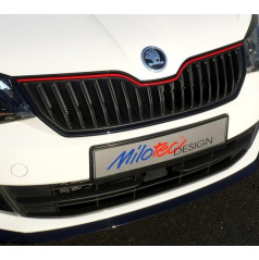 Rennstreifen auf der Frontmaske, rot – Škoda Fabia III. 2014-2018