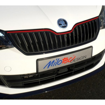 Rennstreifen auf der Frontmaske, rot – Škoda Fabia III. 2014-2018