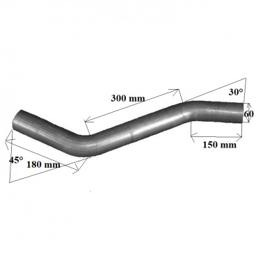 Universelles Auspuffrohr aus Stahl 60 mm Universelles Auspuffrohr aus Stahl 60 mm