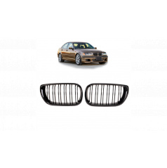 BMW 3 E46 Facelift Compact Gitter Doppellamellen Glänzend Schwarz