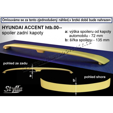 HYUNDAI ACCENT HTB (00+) Heckspoiler. Hauben HA3L