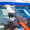 Große teleskopische Schneebürste mit Eiskratzer und Abzieher 98-134 cm AMiO-04147