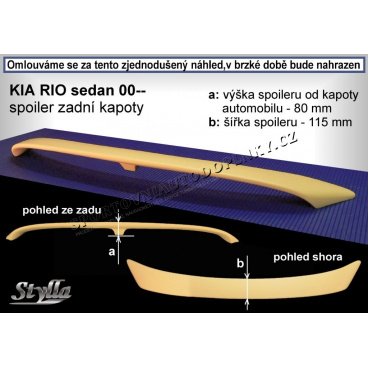 Heckspoiler für KIA RIO SEDAN (00+). Hauben KR1L